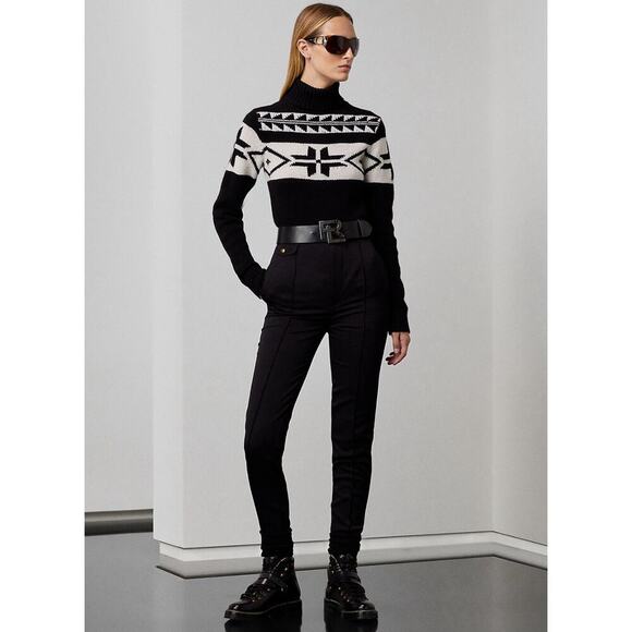 Ralph Lauren Collection Wool Pants Crepe Gabardine Trousers Slim Black High Rise - Picture 8 of 15